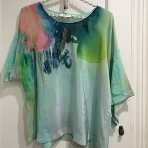 Anthropology dolman watercolor shirt